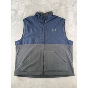 Drake Waterfowl Vest Men's 2XL Blue Grey Fleece Full Zip
